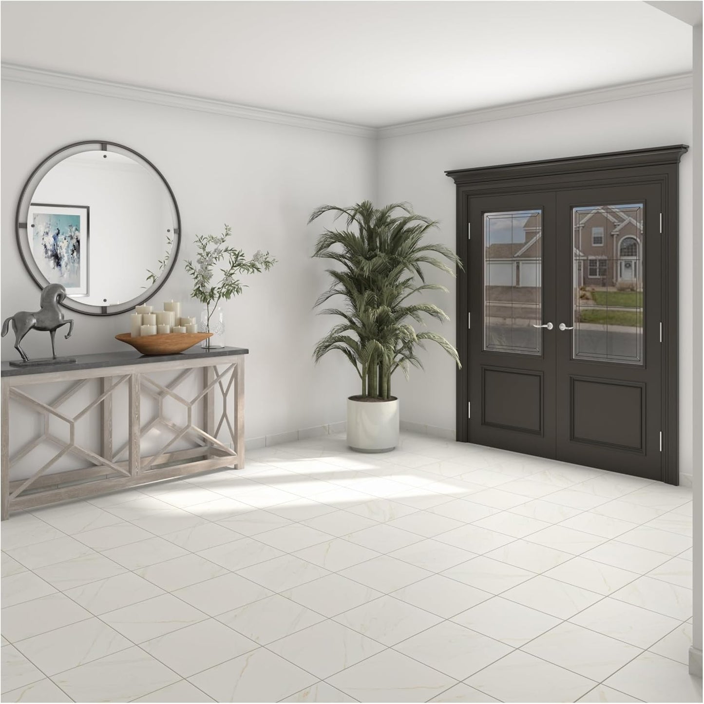 Daltile Florentine 12" X 12" Glazed Porcelain Floor Tile in Carrara (13 PC Per Carton) (12.22 SQFT Per Carton)