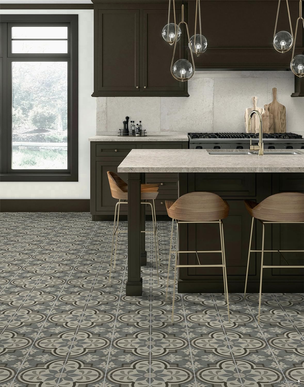 8x8 Whispers in Azure Encaustic Porcelain Tile Wall Floor (30)