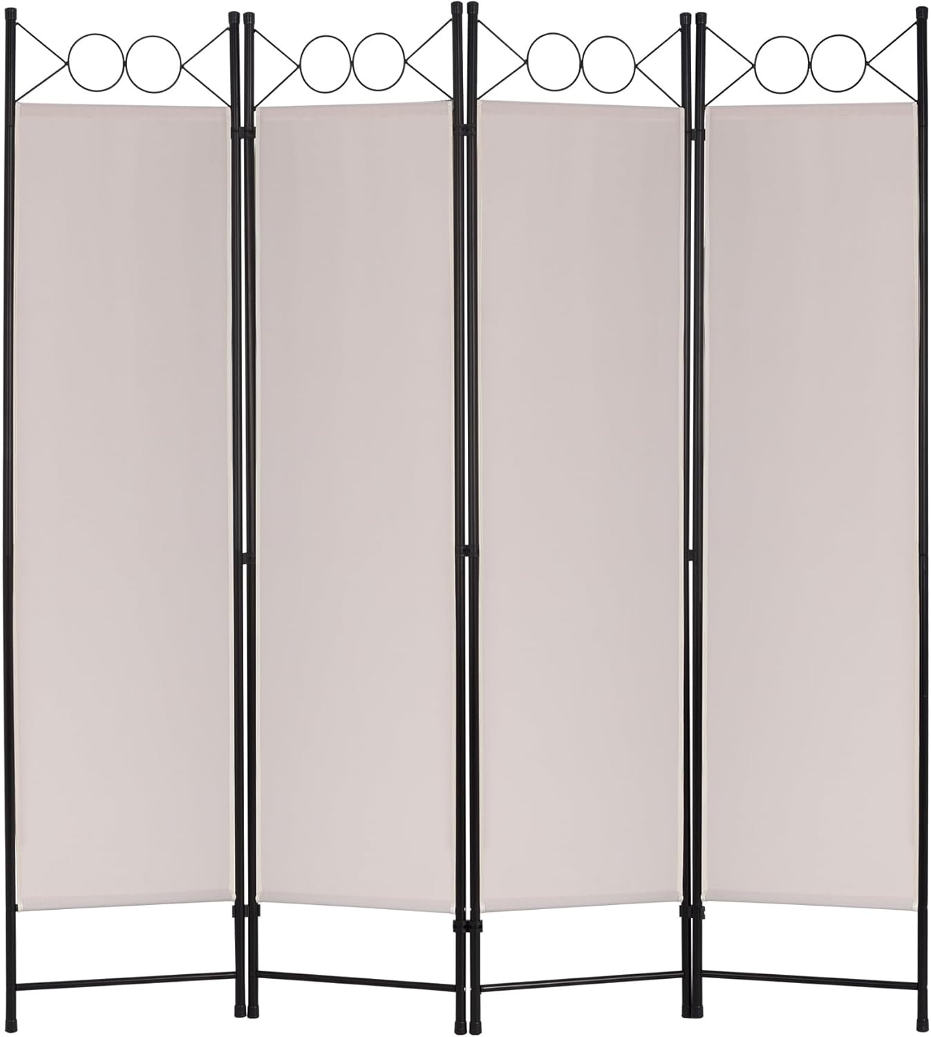 FDW 4 Panel Room Divider and Folding Portable Partition Screen, 6FT Wall Divider Screen for Dorm Bedroom Office, Coal Black