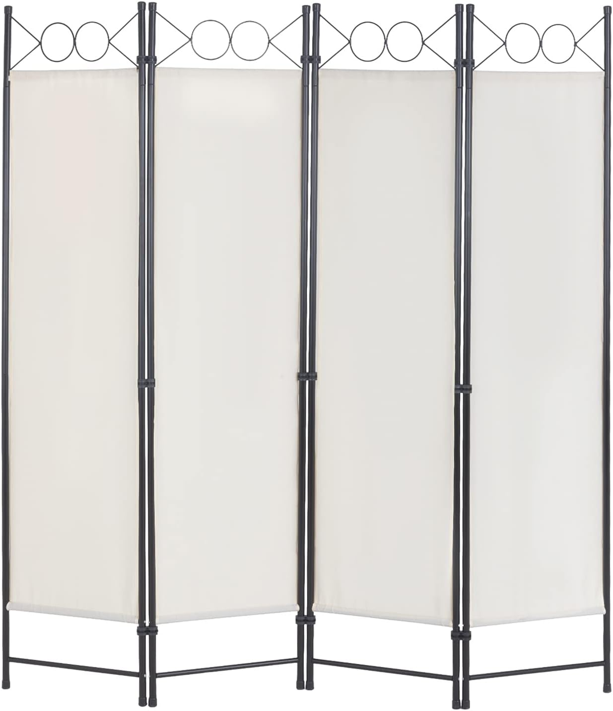 FDW 4 Panel Room Divider and Folding Portable Partition Screen, 6FT Wall Divider Screen for Dorm Bedroom Office, Coal Black