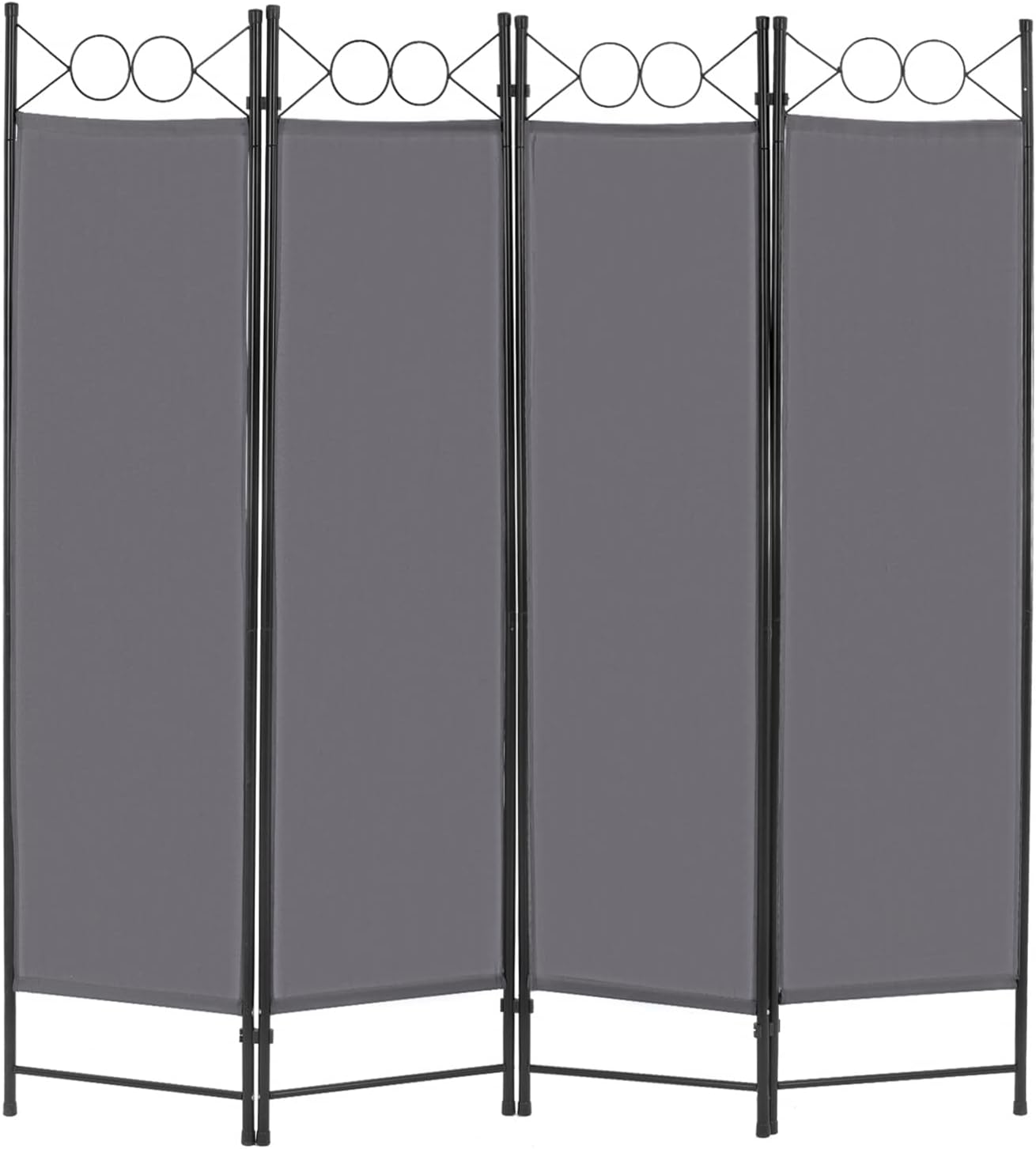 FDW 4 Panel Room Divider and Folding Portable Partition Screen, 6FT Wall Divider Screen for Dorm Bedroom Office, Coal Black