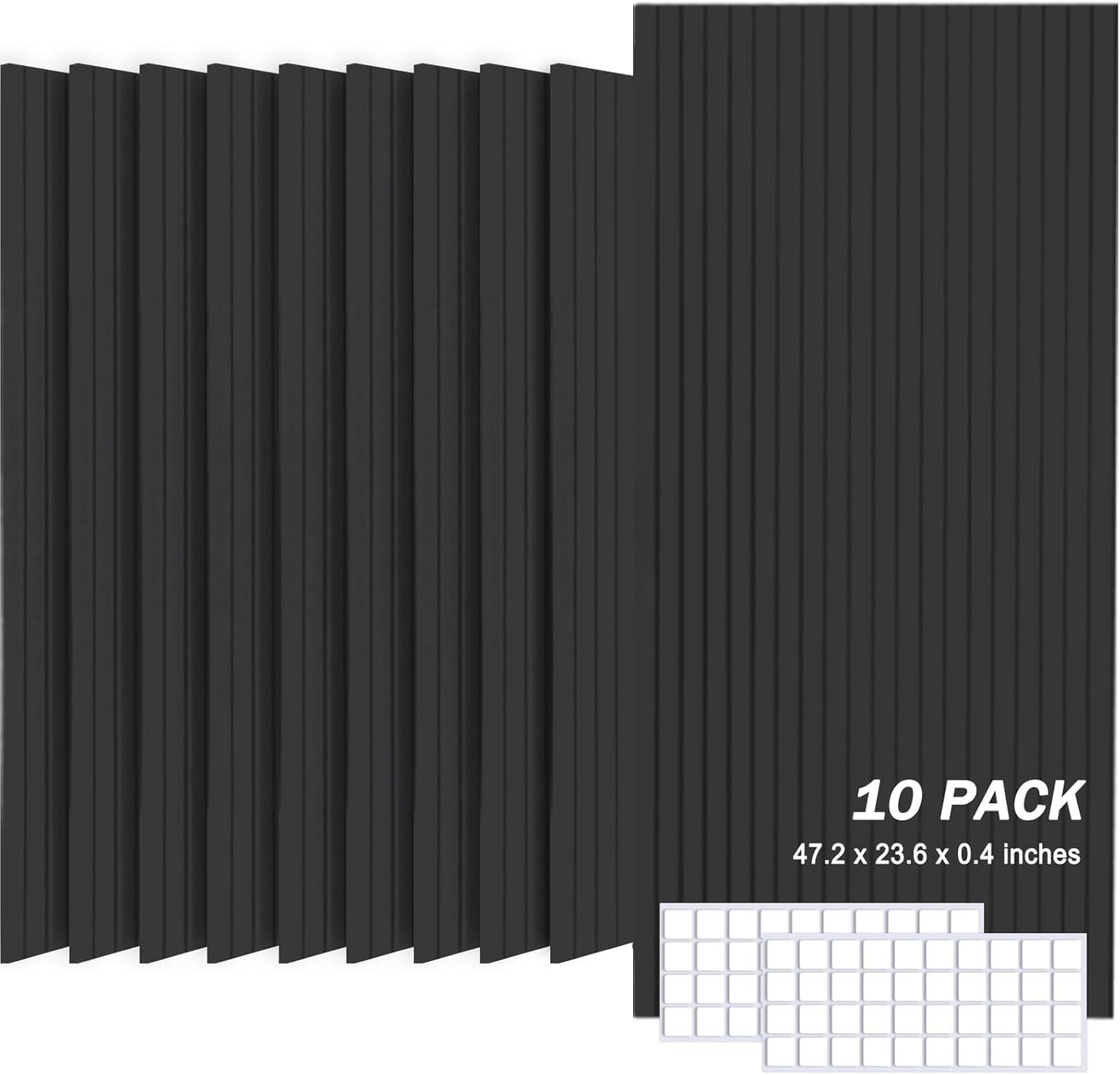 5 Pack Large Acoustic Panels, 48"X24"X0.4" Sound Proof Foam Panels for Walls, Sound Dampening Panels, Sound proof panels for walls, Soundproof Wall Panels for Home Studio&Office Decor.(Black)