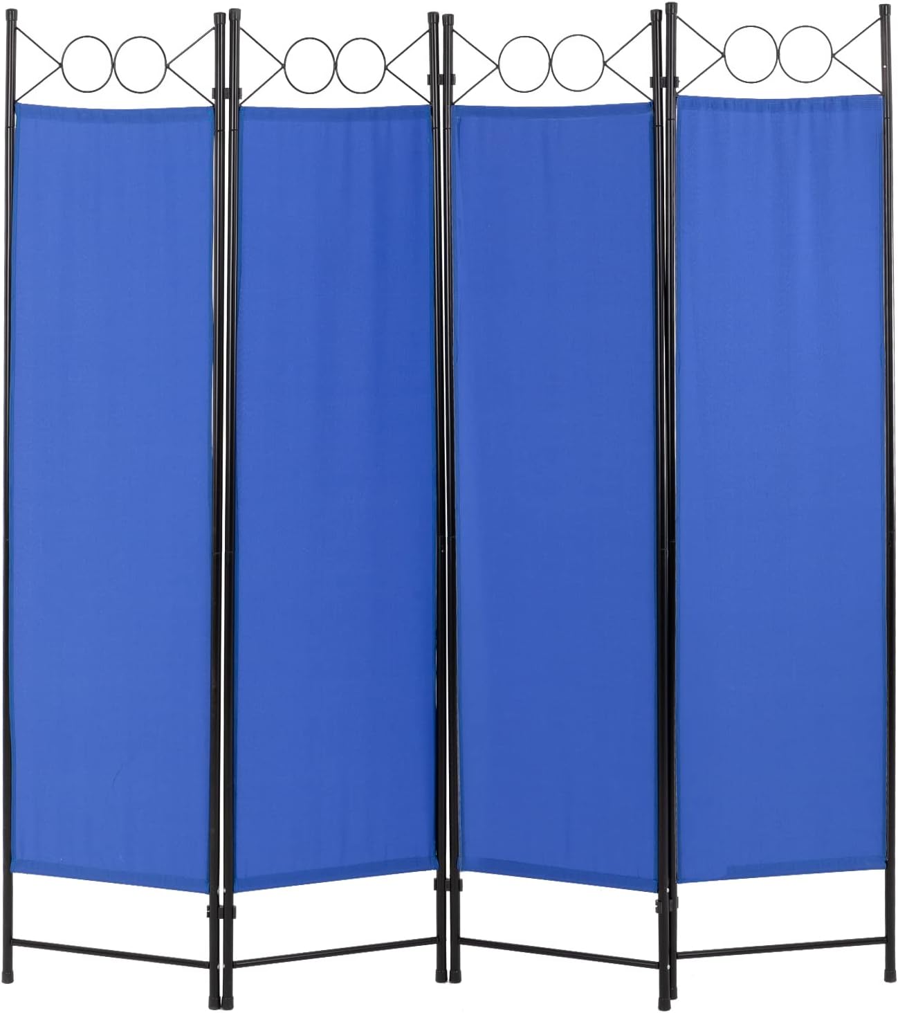 FDW 4 Panel Room Divider and Folding Portable Partition Screen, 6FT Wall Divider Screen for Dorm Bedroom Office, Coal Black