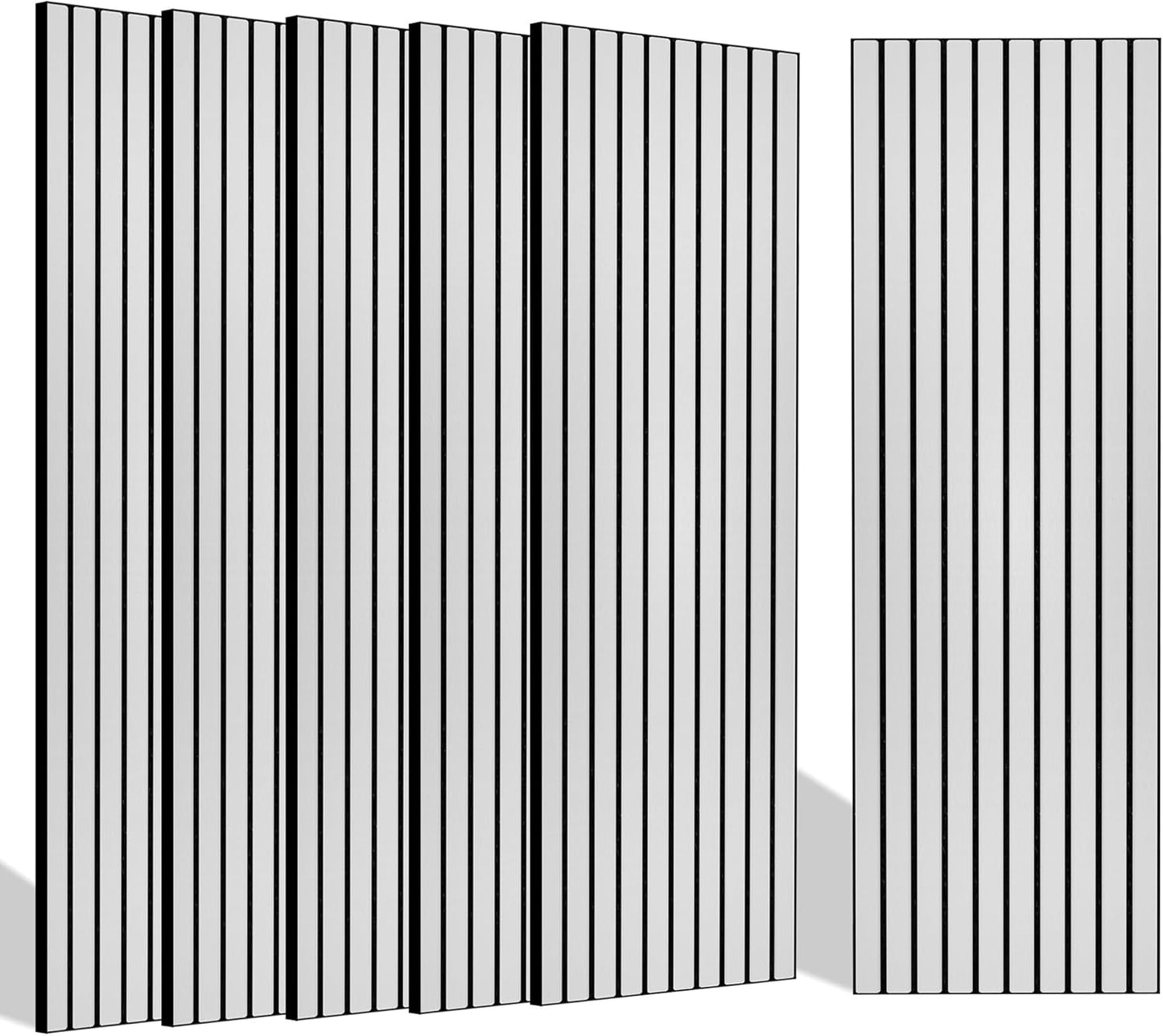 BUBOS 6 Pack Large Acoustic Panels,48x12Inch SoundProof Panels for Walls,Self Adhesive Acoustic Wall Panels,Decorative Sound Panels for Home Studio Office (Black 01)