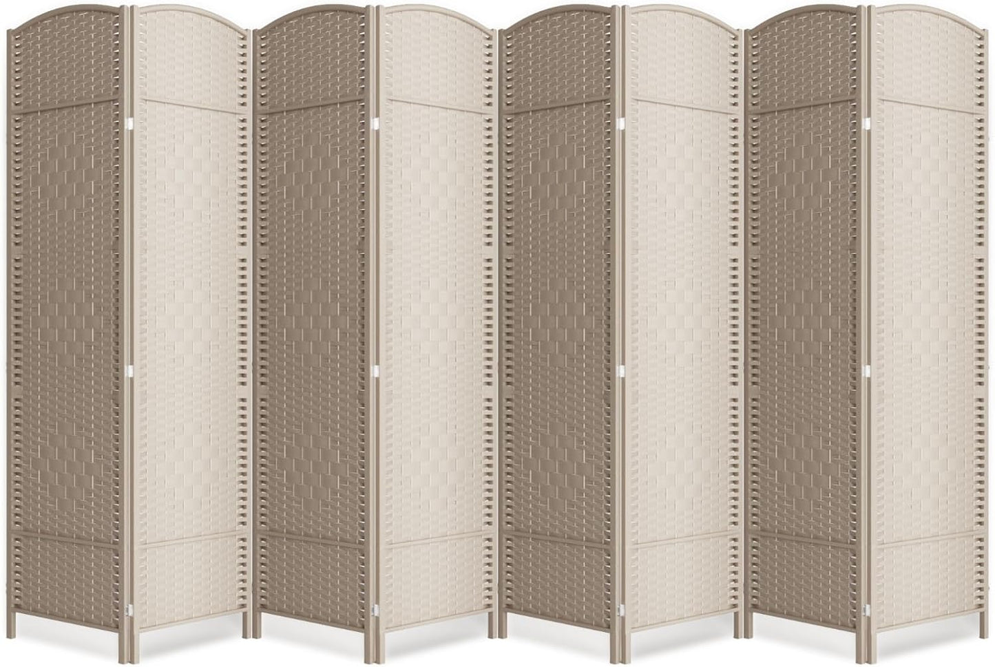 6 Panel Room Divider,6Ft Folding Privacy Screen,Tall - Extra Wide Foldable Panel Partition Wall Divider with Diamond Double-Weaved Hand-Woven Design Room Screen Divider