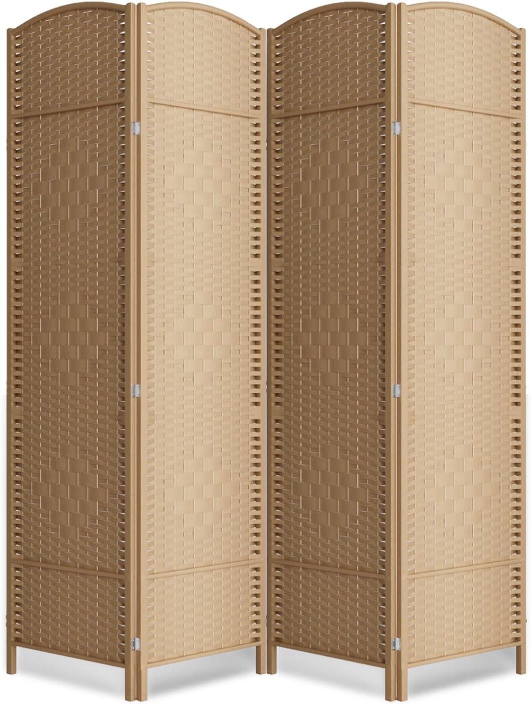 6 Panel Room Divider,6Ft Folding Privacy Screen,Tall - Extra Wide Foldable Panel Partition Wall Divider with Diamond Double-Weaved Hand-Woven Design Room Screen Divider