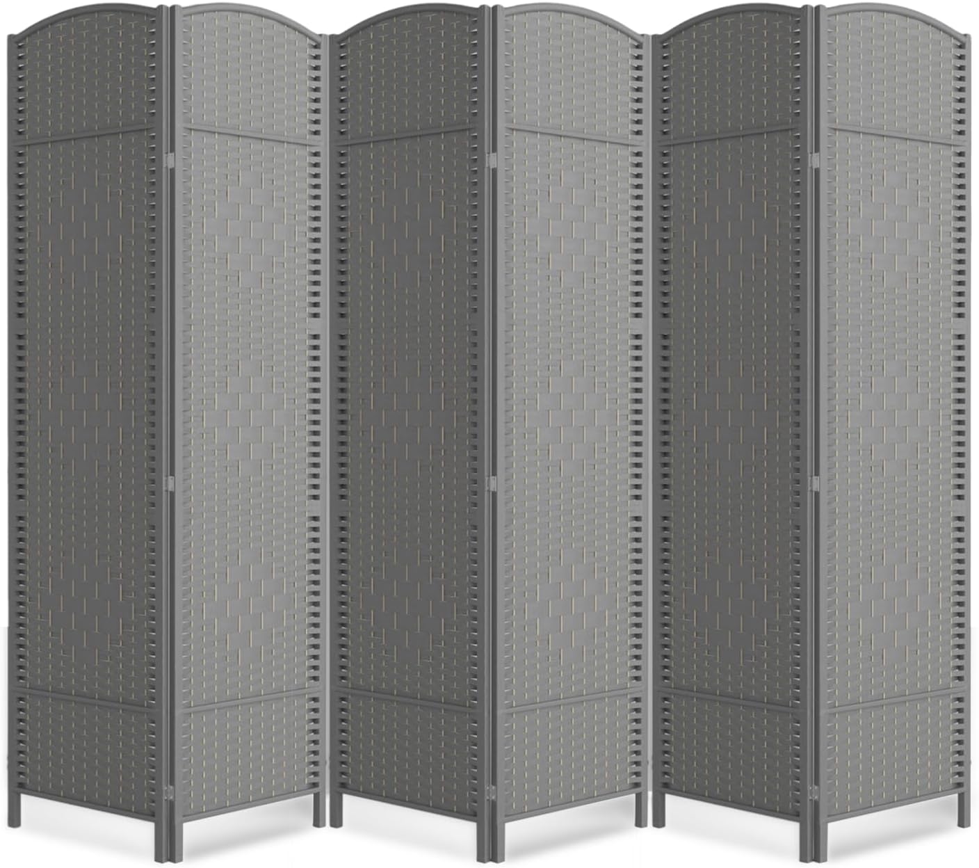 6 Panel Room Divider,6Ft Folding Privacy Screen,Tall - Extra Wide Foldable Panel Partition Wall Divider with Diamond Double-Weaved Hand-Woven Design Room Screen Divider
