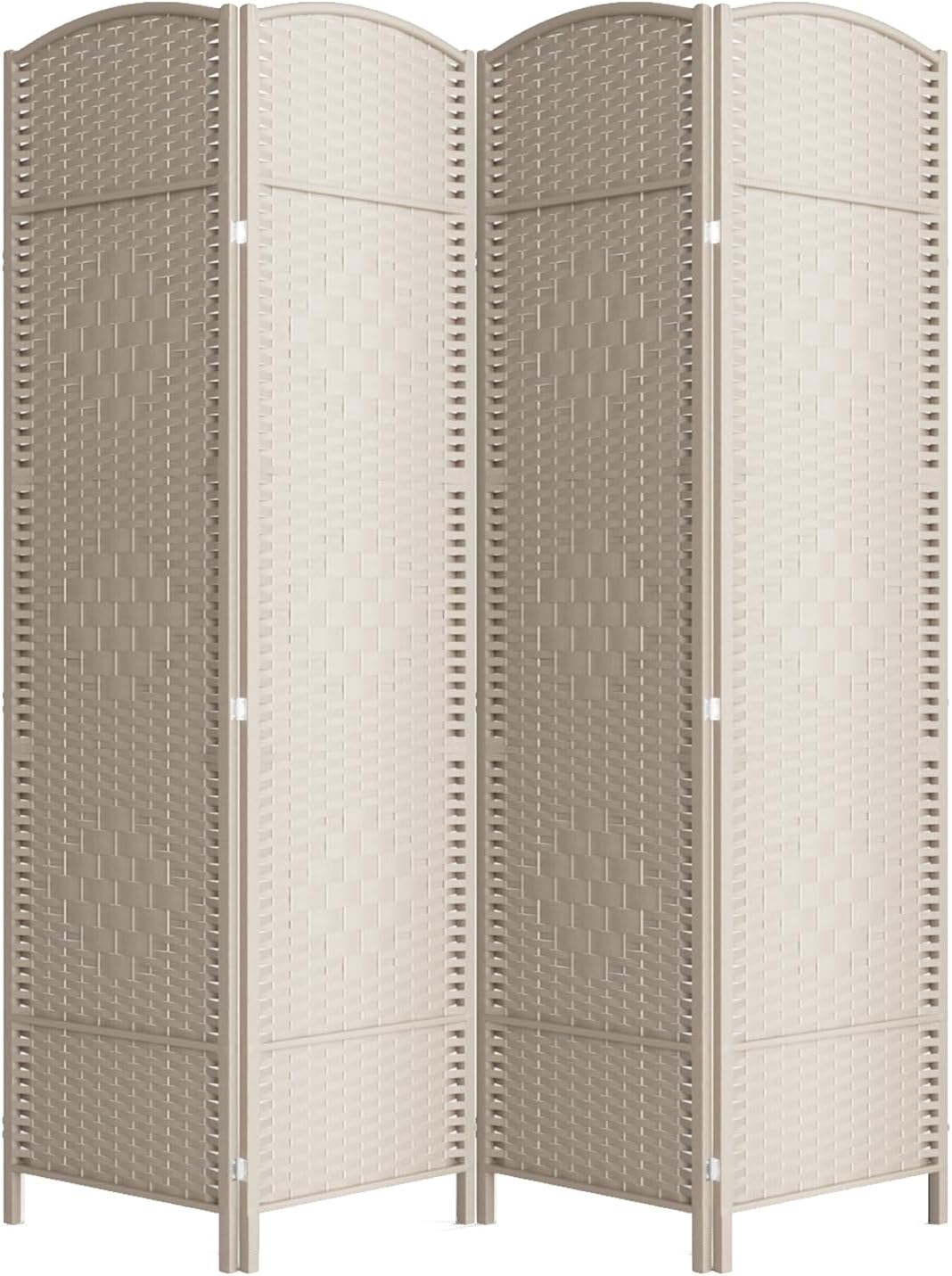 6 Panel Room Divider,6Ft Folding Privacy Screen,Tall - Extra Wide Foldable Panel Partition Wall Divider with Diamond Double-Weaved Hand-Woven Design Room Screen Divider