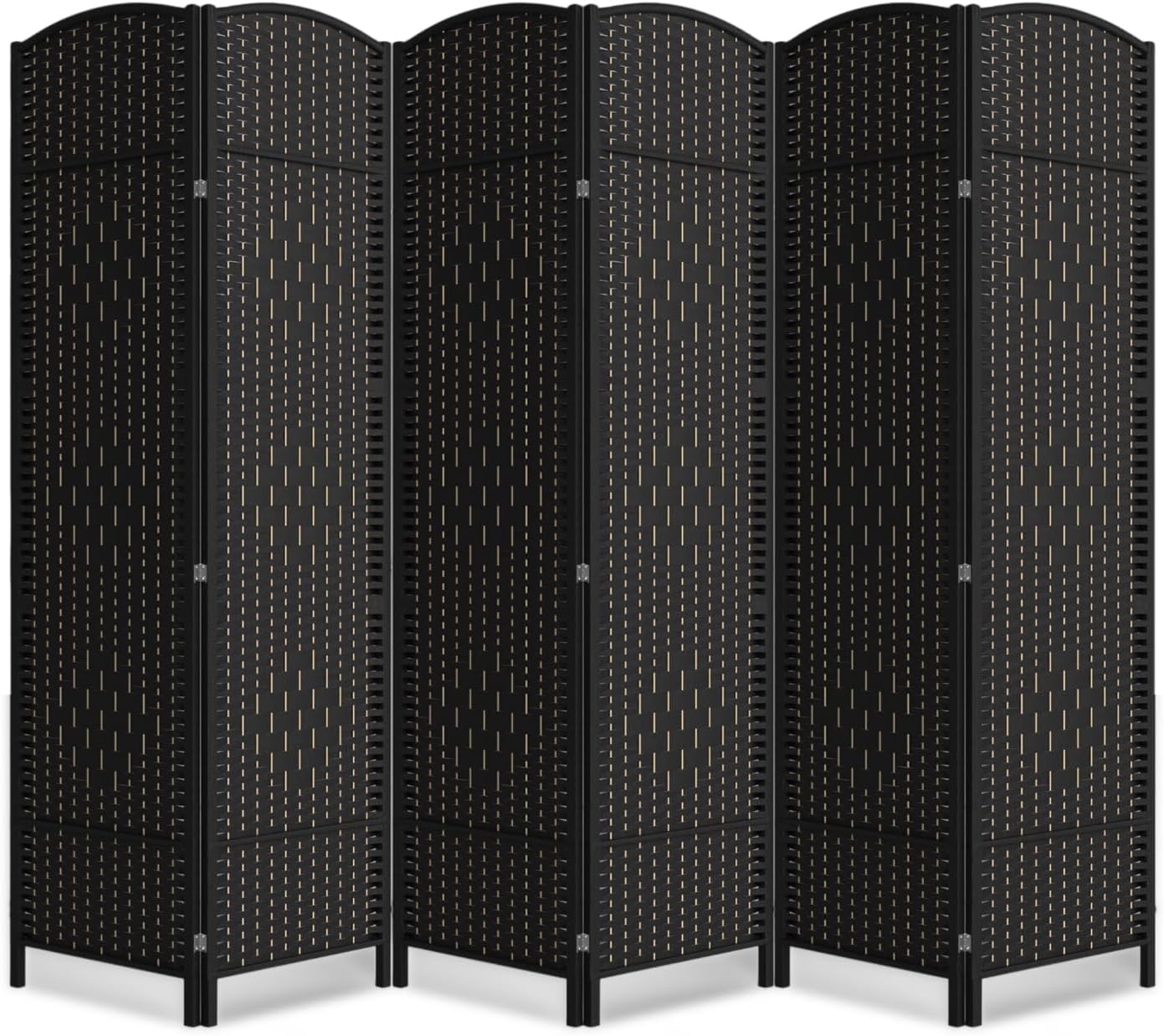 6 Panel Room Divider,6Ft Folding Privacy Screen,Tall - Extra Wide Foldable Panel Partition Wall Divider with Diamond Double-Weaved Hand-Woven Design Room Screen Divider