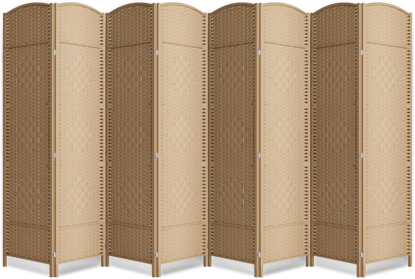 6 Panel Room Divider,6Ft Folding Privacy Screen,Tall - Extra Wide Foldable Panel Partition Wall Divider with Diamond Double-Weaved Hand-Woven Design Room Screen Divider