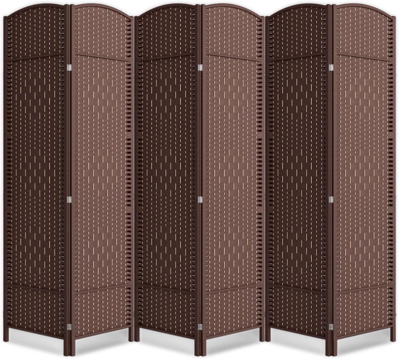 6 Panel Room Divider,6Ft Folding Privacy Screen,Tall - Extra Wide Foldable Panel Partition Wall Divider with Diamond Double-Weaved Hand-Woven Design Room Screen Divider