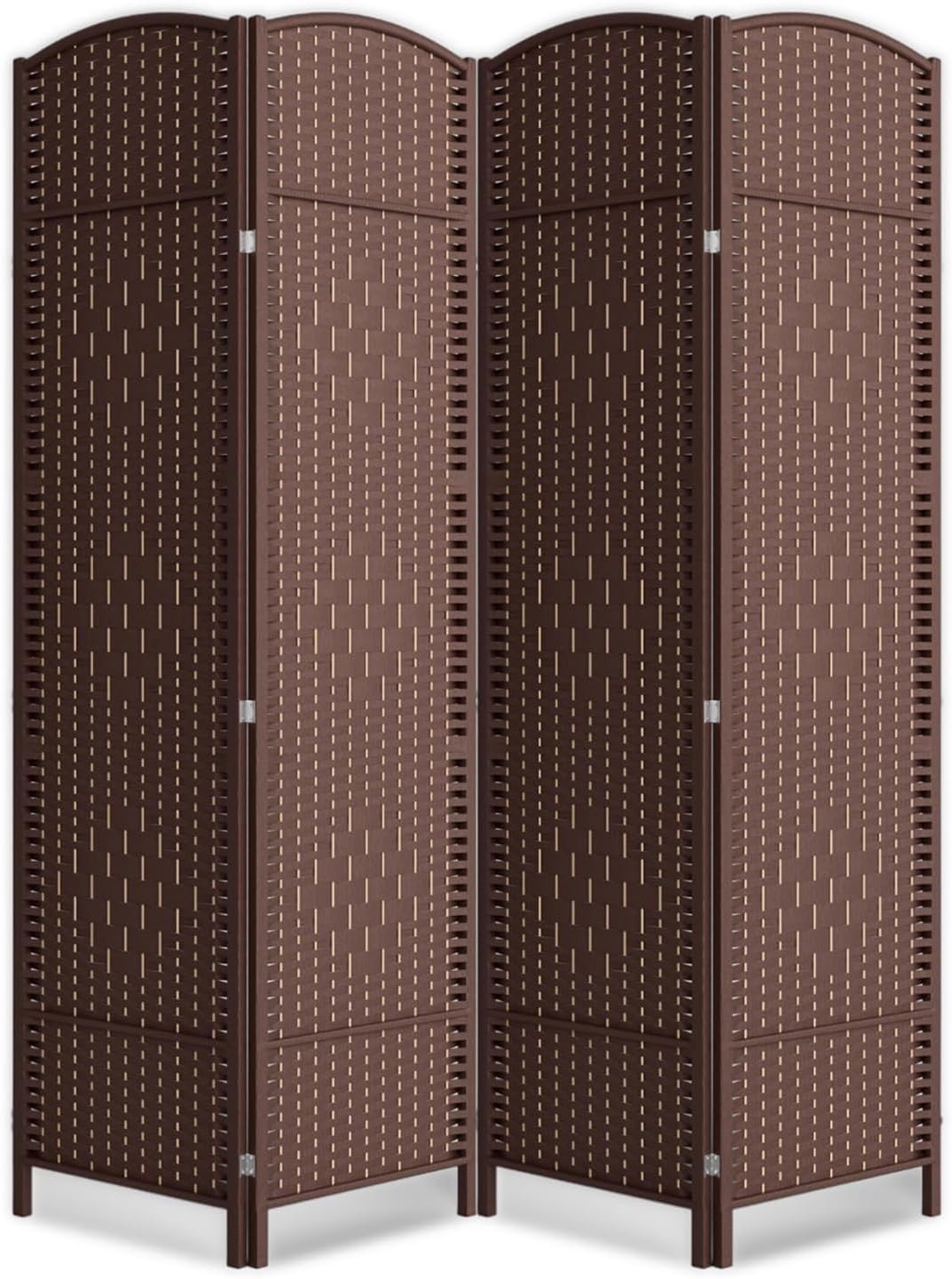 6 Panel Room Divider,6Ft Folding Privacy Screen,Tall - Extra Wide Foldable Panel Partition Wall Divider with Diamond Double-Weaved Hand-Woven Design Room Screen Divider