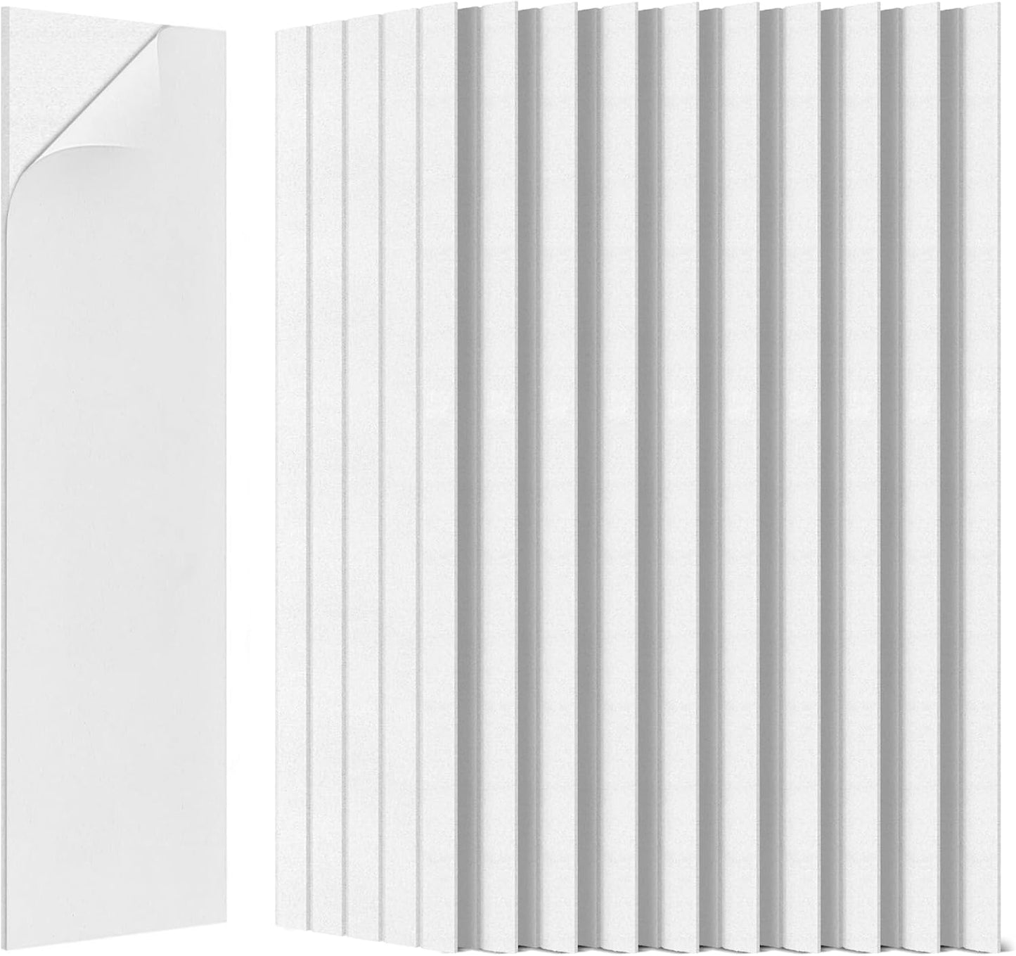 BUBOS 6 Pack Large Acoustic Panels,48x12Inch SoundProof Panels for Walls,Self Adhesive Acoustic Wall Panels,Decorative Sound Panels for Home Studio Office (Black 01)