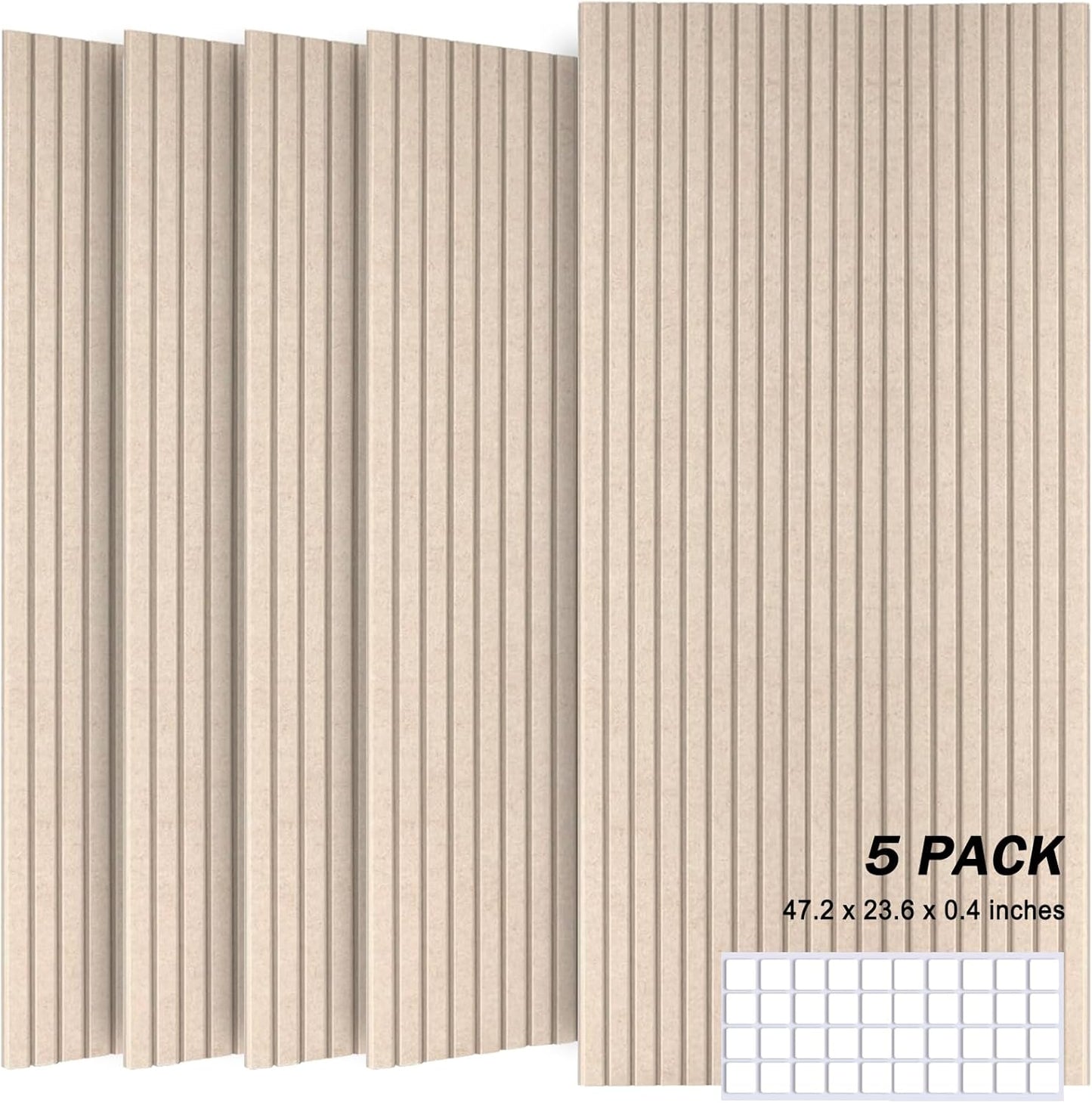 5 Pack Large Acoustic Panels, 48"X24"X0.4" Sound Proof Foam Panels for Walls, Sound Dampening Panels, Sound proof panels for walls, Soundproof Wall Panels for Home Studio&Office Decor.(Black)