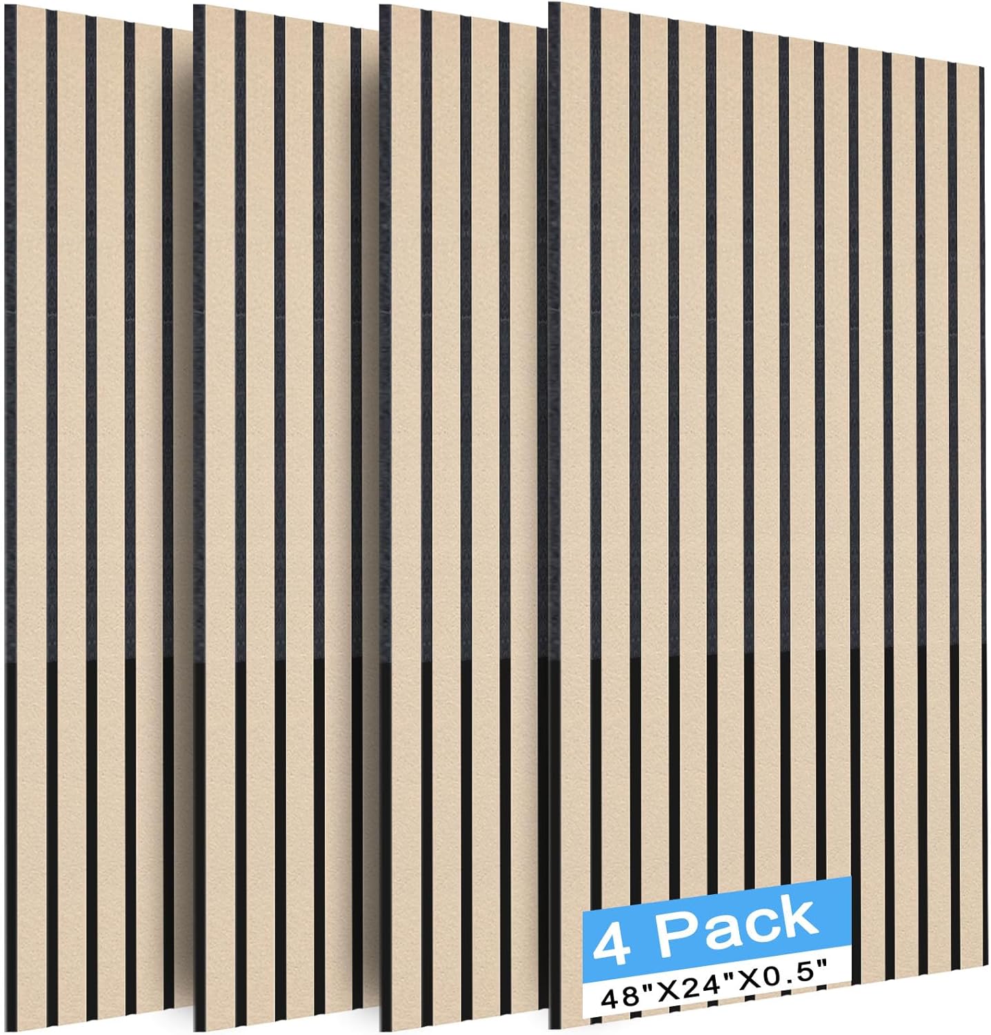 5 Pack Large Acoustic Panels, 48"X24"X0.4" Sound Proof Foam Panels for Walls, Sound Dampening Panels, Sound proof panels for walls, Soundproof Wall Panels for Home Studio&Office Decor.(Black)