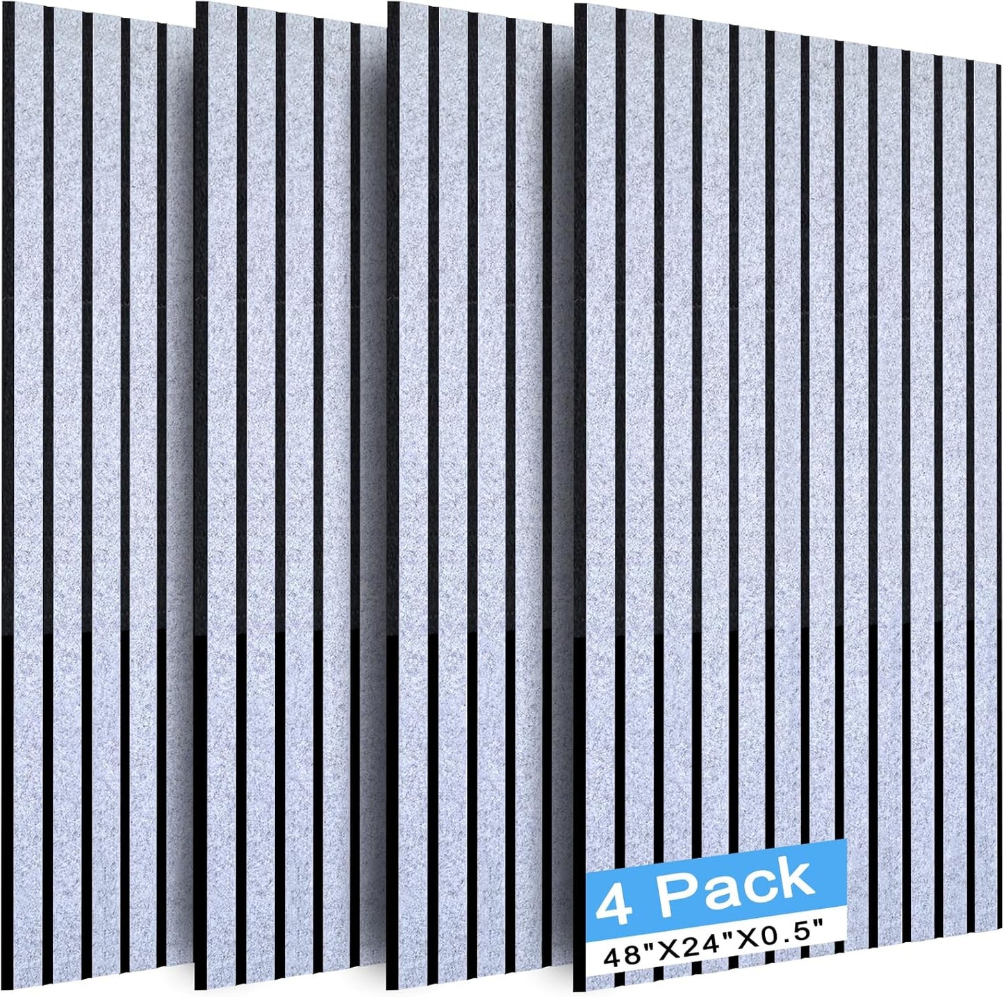 5 Pack Large Acoustic Panels, 48"X24"X0.4" Sound Proof Foam Panels for Walls, Sound Dampening Panels, Sound proof panels for walls, Soundproof Wall Panels for Home Studio&Office Decor.(Black)