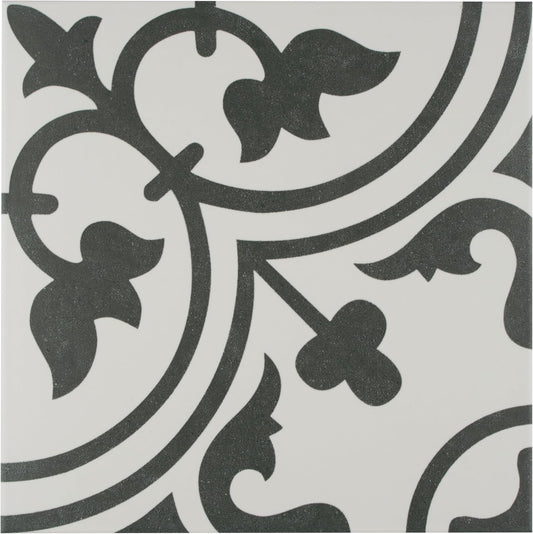 Arte White 9-3/4" x 9-3/4" Porcelain Floor and Wall Tile