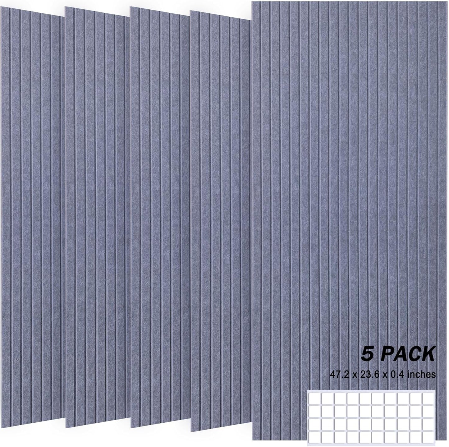 5 Pack Large Acoustic Panels, 48"X24"X0.4" Sound Proof Foam Panels for Walls, Sound Dampening Panels, Sound proof panels for walls, Soundproof Wall Panels for Home Studio&Office Decor.(Black)