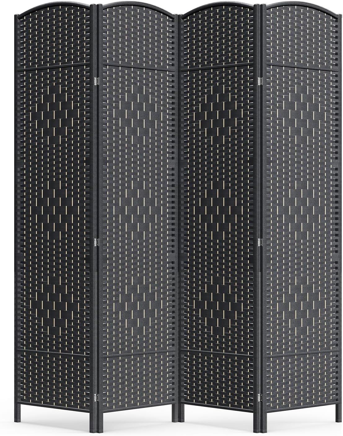 6 Panel Room Divider,6Ft Folding Privacy Screen,Tall - Extra Wide Foldable Panel Partition Wall Divider with Diamond Double-Weaved Hand-Woven Design Room Screen Divider